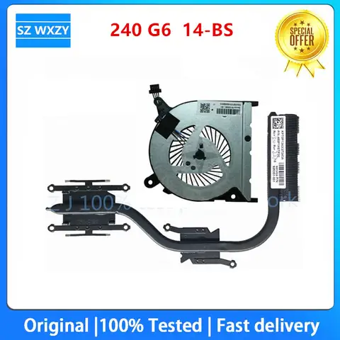 Original For HP 240 G6 14-BS Series Laptop CPU HeatSink Cooling FAN 925351-001 925352-001 100% Tested Fast Ship