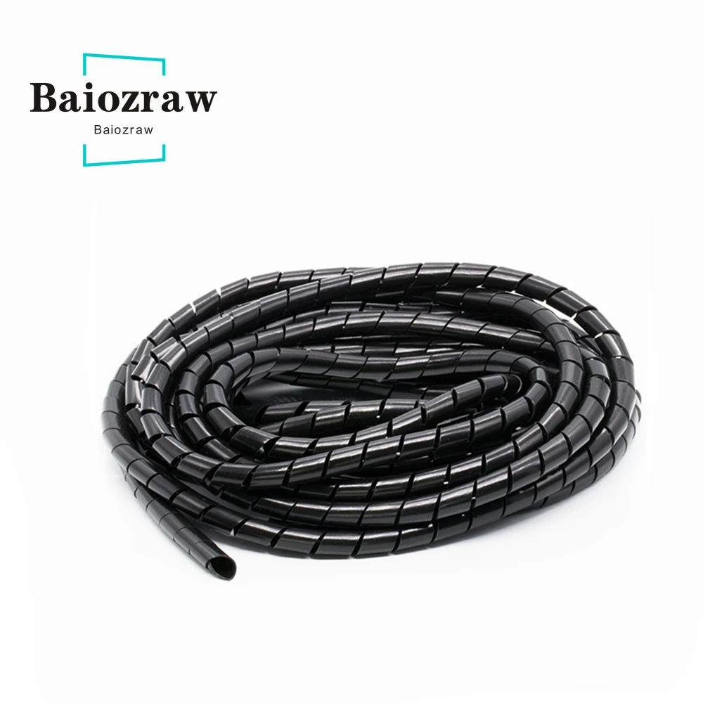 Cable Casing Black Spiral Wrapping RepRap Flame Retardant 10mm Diameter Cable Sleeves Winding Pipe Wrapping Band 3D Printer