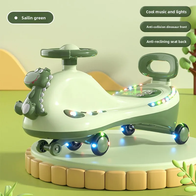 Toddler Twist Car Anti Rollover 360 Swivel Wheels Lights Music Adult Seat Toy Children's Wiggle Car Baby Toy Cars view 5