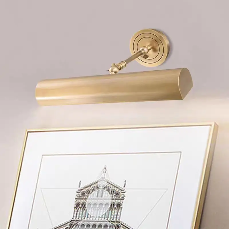 Luce per specchio in rame pieno, luce di riempimento frontale per specchio da bagno, luce speciale per armadietto per specchio da bagno a led, cornice per foto da parete