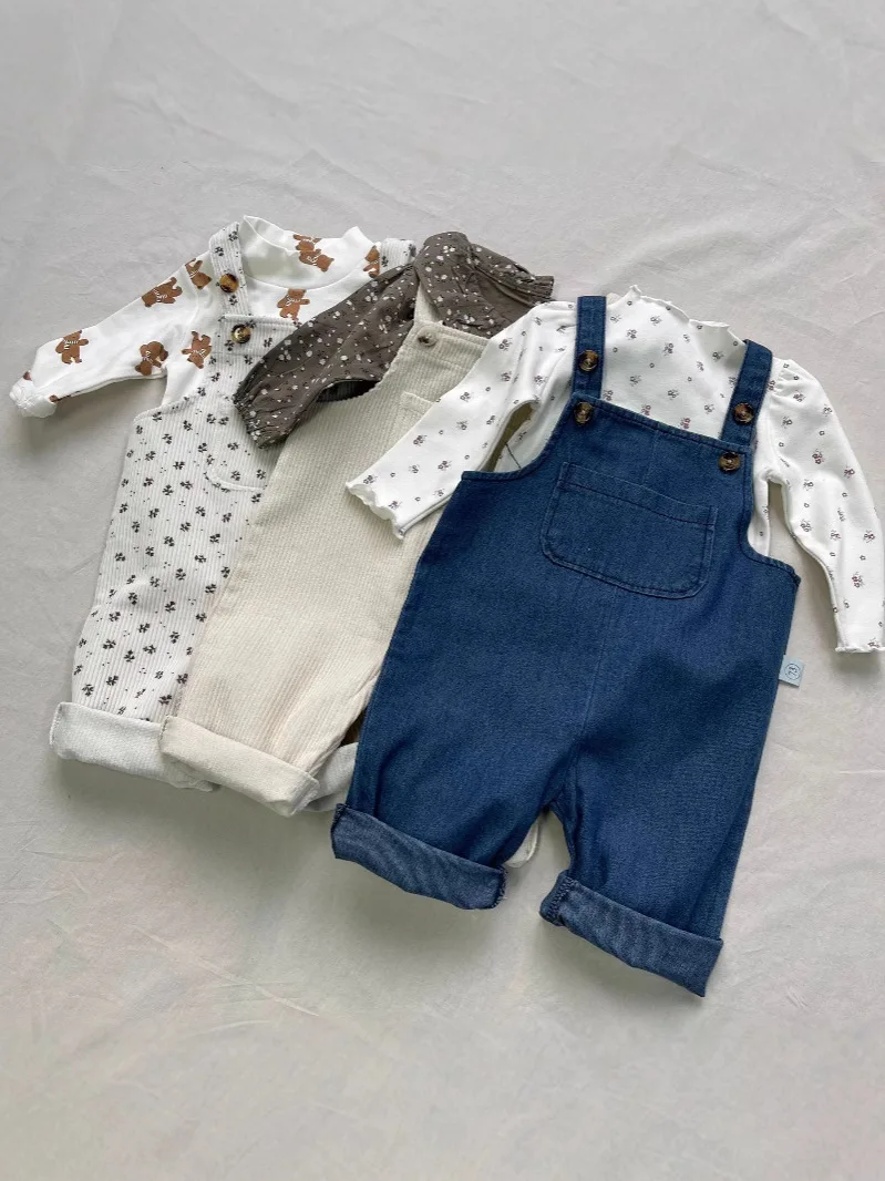 2023 frühjahr Neue Baby Lose Overalls Neugeborenen Ärmellose Overall Infant Junge Mädchen Floral Strap Hosen Kleinkind Casual Hosen