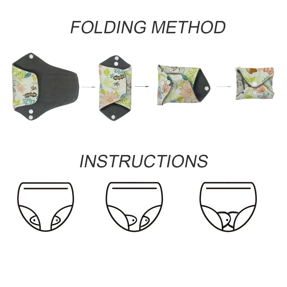 فوط صحية قابلة للغسل للحيض لكبار السن ، قماش ماص ، فحم الخيزران ، فوط سلس البول للنساء #6