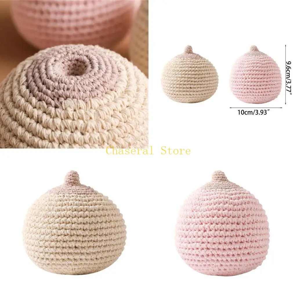 

E7CE детская успокаивающая игрушка, вязаная крючком плюшевая игрушка, форма для грудного вскармливания, детский прорезыватель,