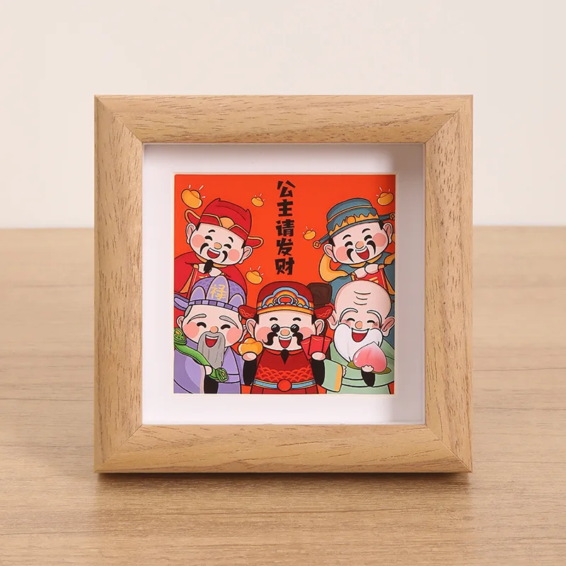 10*10cm Picture Frame Natural Woodgrain Wall Hanging Large Picture Frame for Photos Posters Art Prints（random Style） view 4