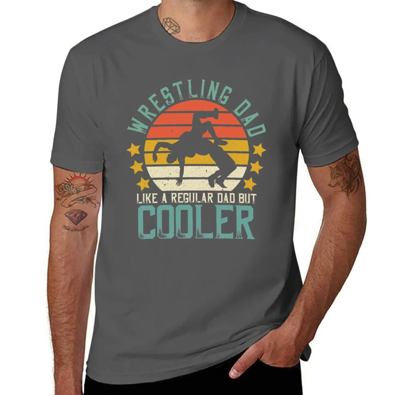 

Retro Father's Day Wrestling Dad Like A Regular Dad But Cooler T-Shirt t shirts for man cotton anime t shirts oversize T-Shirt