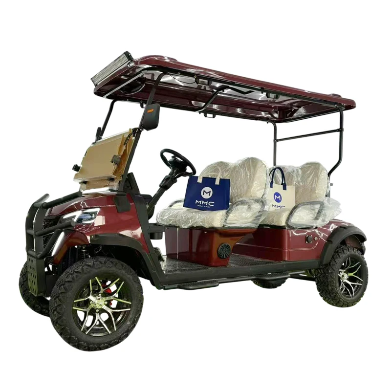 

Hot Sale 4x4 Lithium Battery 48/60/72V Scooter Solar Panels Powered 2 4 6 8 Seater Off Road Beach Buggy Electric Golf Cart
