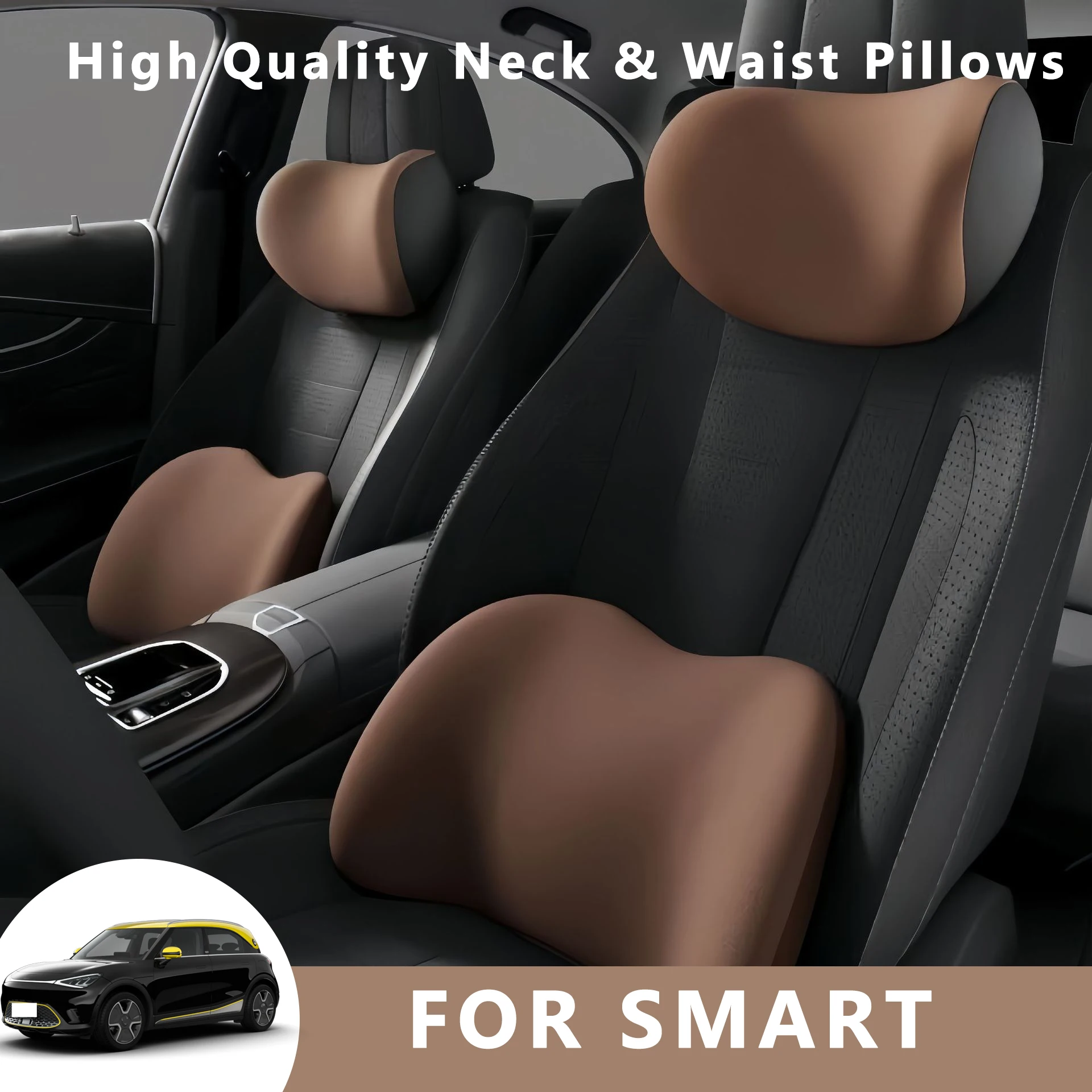 

Car Neck Pilow Protector Auto Seat Headrest Soft Waist Cushion Neck Cushion Backrest Lumbar Support for smart #1 spirit1 spirit3