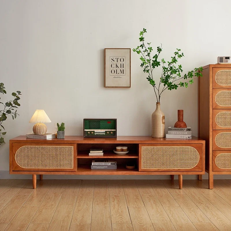 

Журнальный столик из массива ротанга, комбинированный шкаф для телевизора, гостиная