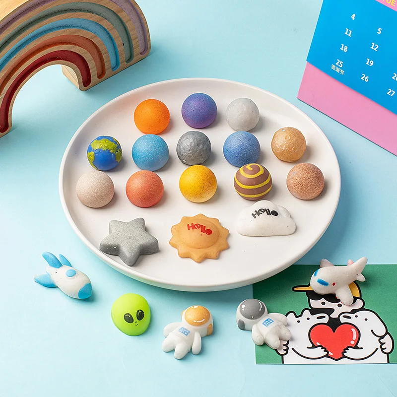 Série galáxia mochi brinquedos mole espaço planeta alienígena bolas de estresse espremer brinquedo sensorial crianças festa favor goodie saco decoração mesa