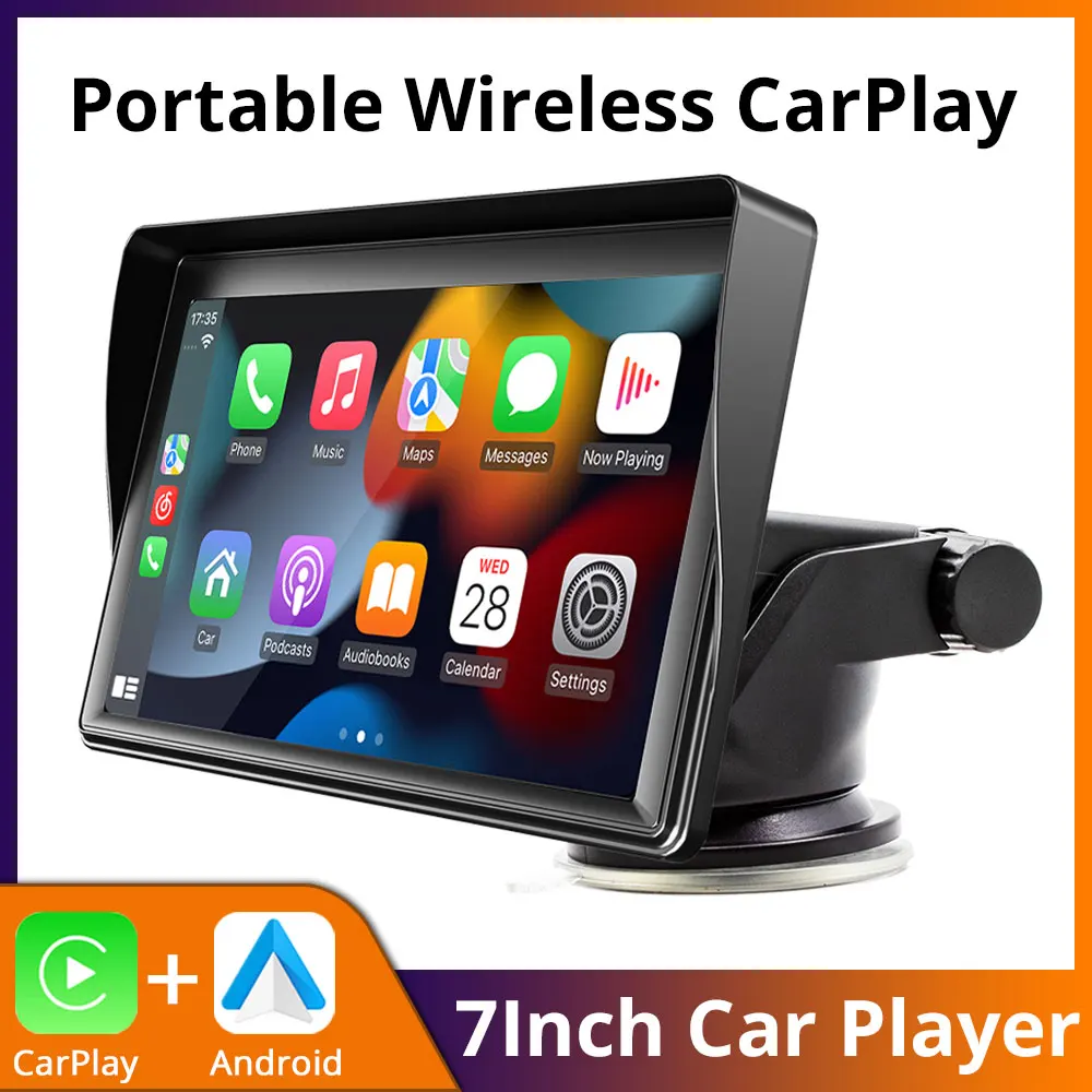 

7inch Universal Portable CarPlay Car Raido Bluetooth Multimedia Video Player HD Wireless CarPlay Android Auto Car IPS Touchscree