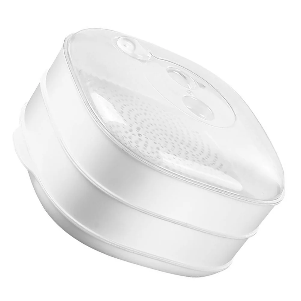 

1Set Two-Layer Microwave Steamer Cover for Steamed Buns Dumplings Rice Versatile Kitchen Storage Container Strong