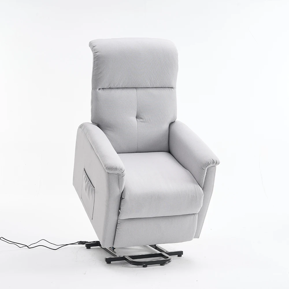Modern Style Leisure Living Room Linen Fabric Automatic Electric Control With One Motor Lounge Recliner And Lift Chair Sofa