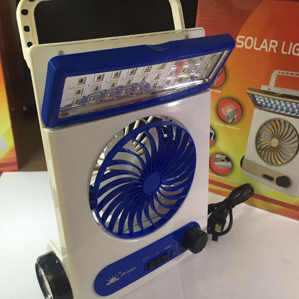 9 Inches Mini Rechargeable Solar Light Small Fan Student Dormitory Fan LED Table Lamp Fan Multi-function Small Fan