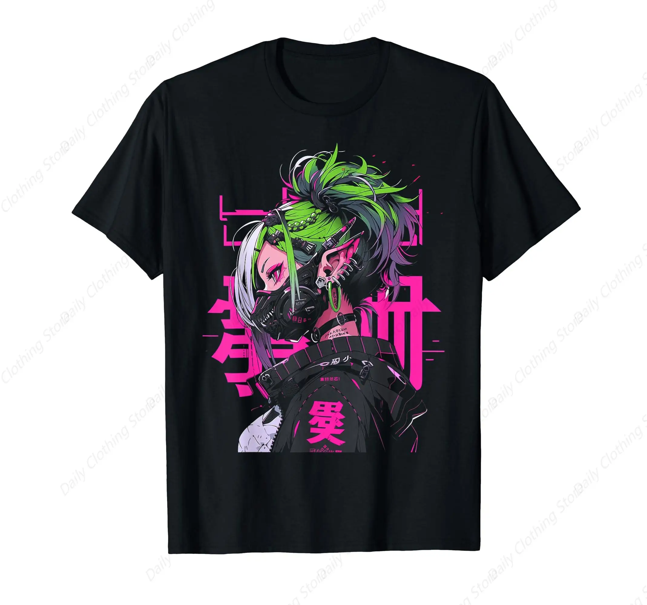 Anime Manga Cyberpunk estética Techwear Harajuku camiseta deporte ocio camiseta divertida ropa gráfica regalos manga corta ocio