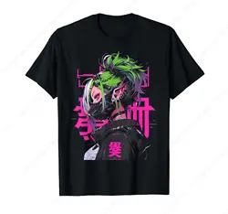 Anime Manga Cyberpunk Aesthetic Techwear Harajuku T-Shirt Sport Leisure Tee Funny Graphic Clothing Gifts Short Sleeve Leisure