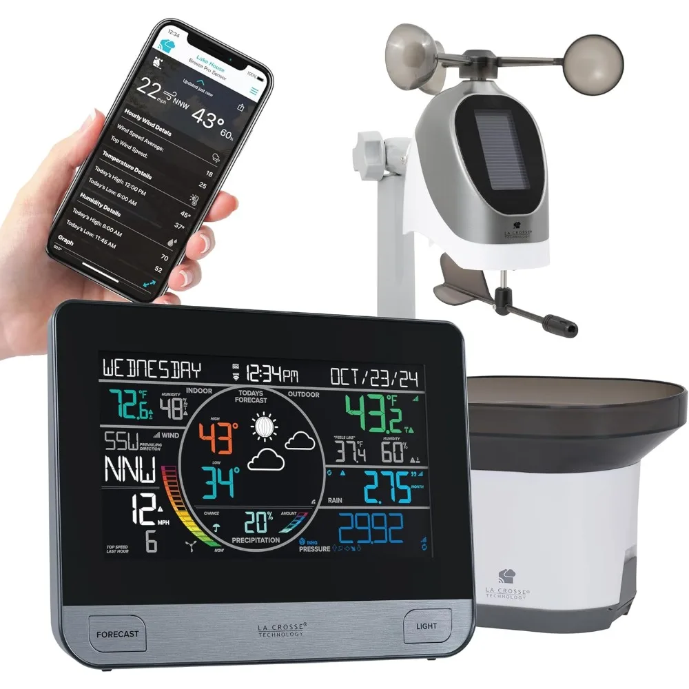 La Crosse Technology 328-69357-INT Wi-Fi Professional Weather Station, Black