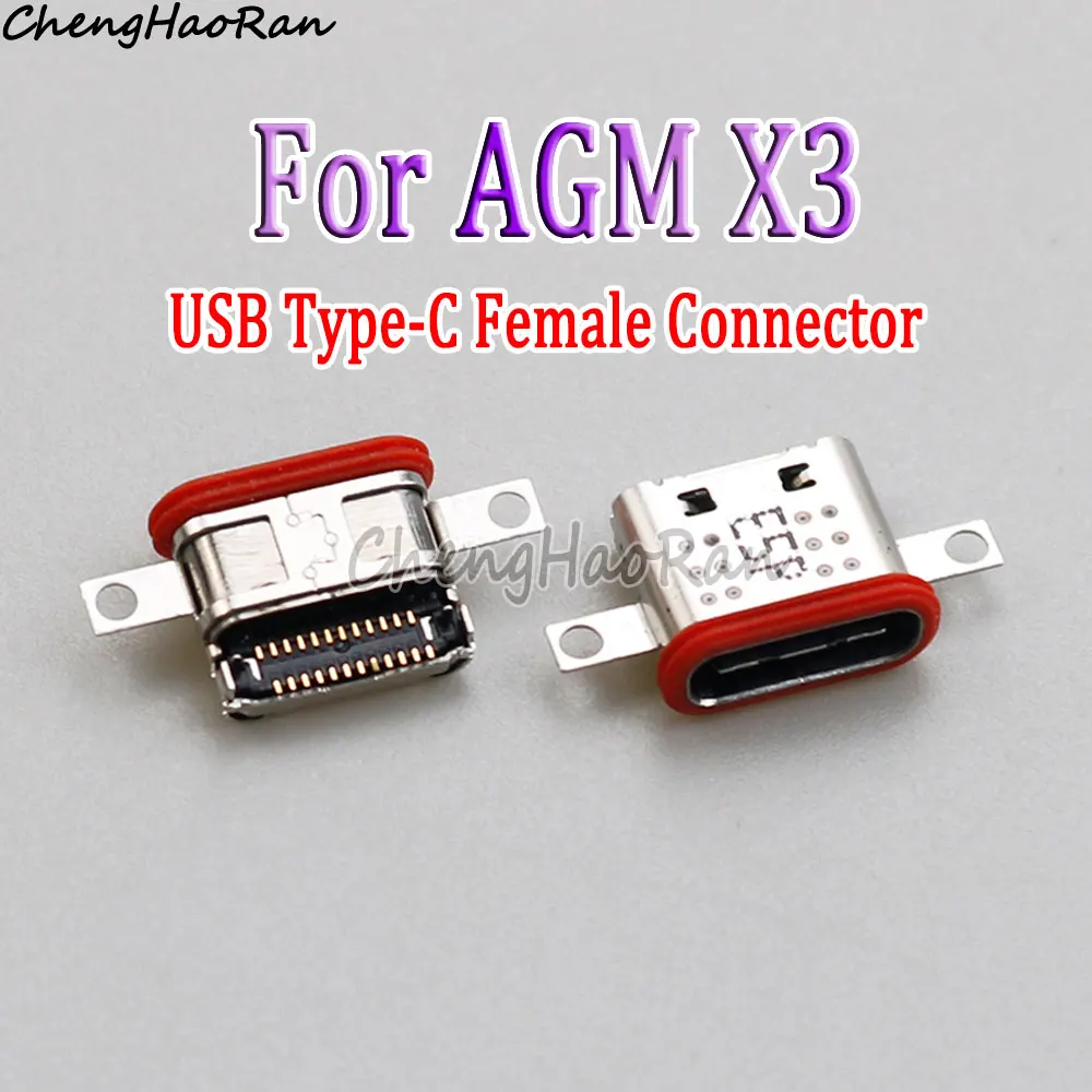 

1 Piece For AGM X3 Power Charging Port Plug USB TYPE-C Female Socket Waterproof Built-in Tail Plug Interface Connector