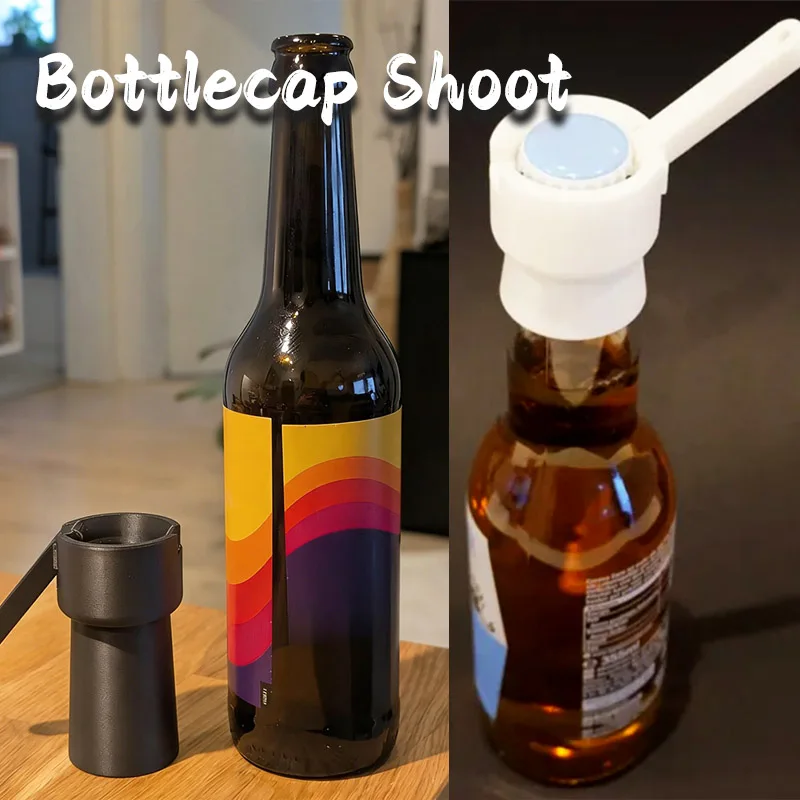 Bottle Cap Launcher Lid Remover Opener Fun Catapult Beer Cap Shooter New Gadget For Bar Party Multifunctional Bottlecap Shoot