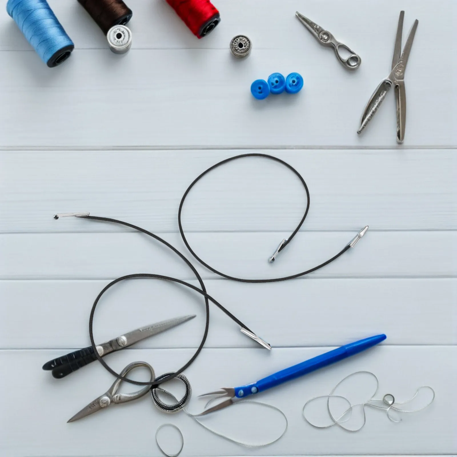 

100 шт. черных эластичных шнуров с металлическими наконечниками, растягивающиеся ремешки для масок, удлинители, мини-резинки для рукоделия, прочные эластичные ленты