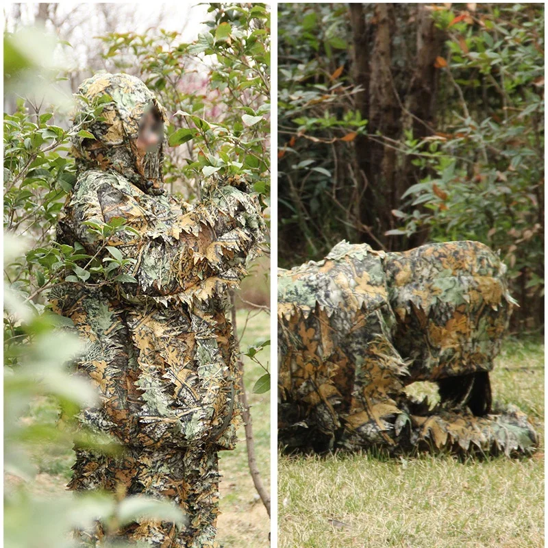 Sniper Hunting Clothes 3D Camouflage Airsoft Ghillie Suits Tactical Shooting War Game Birdwatching Jacket Pants