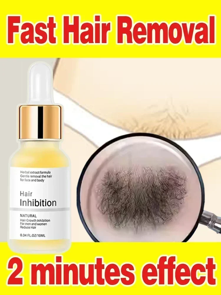 Suero de inhibición permanente del cabello, eliminador de vello indoloro, axila, piernas, brazos, inhibidor de crecimiento del cabello, cuidado depilatorio