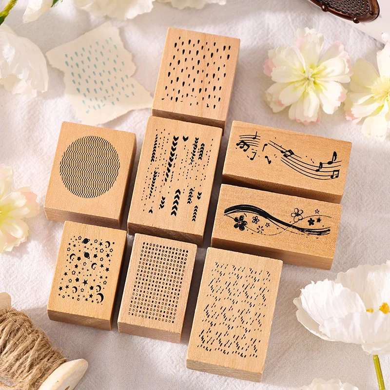 8 teile/los Sternen Regentropfen Serie Holz Stempel Kreative Holz Stempel für Scrapbooking Karte, Der Handwerk DIY Decor Liefert