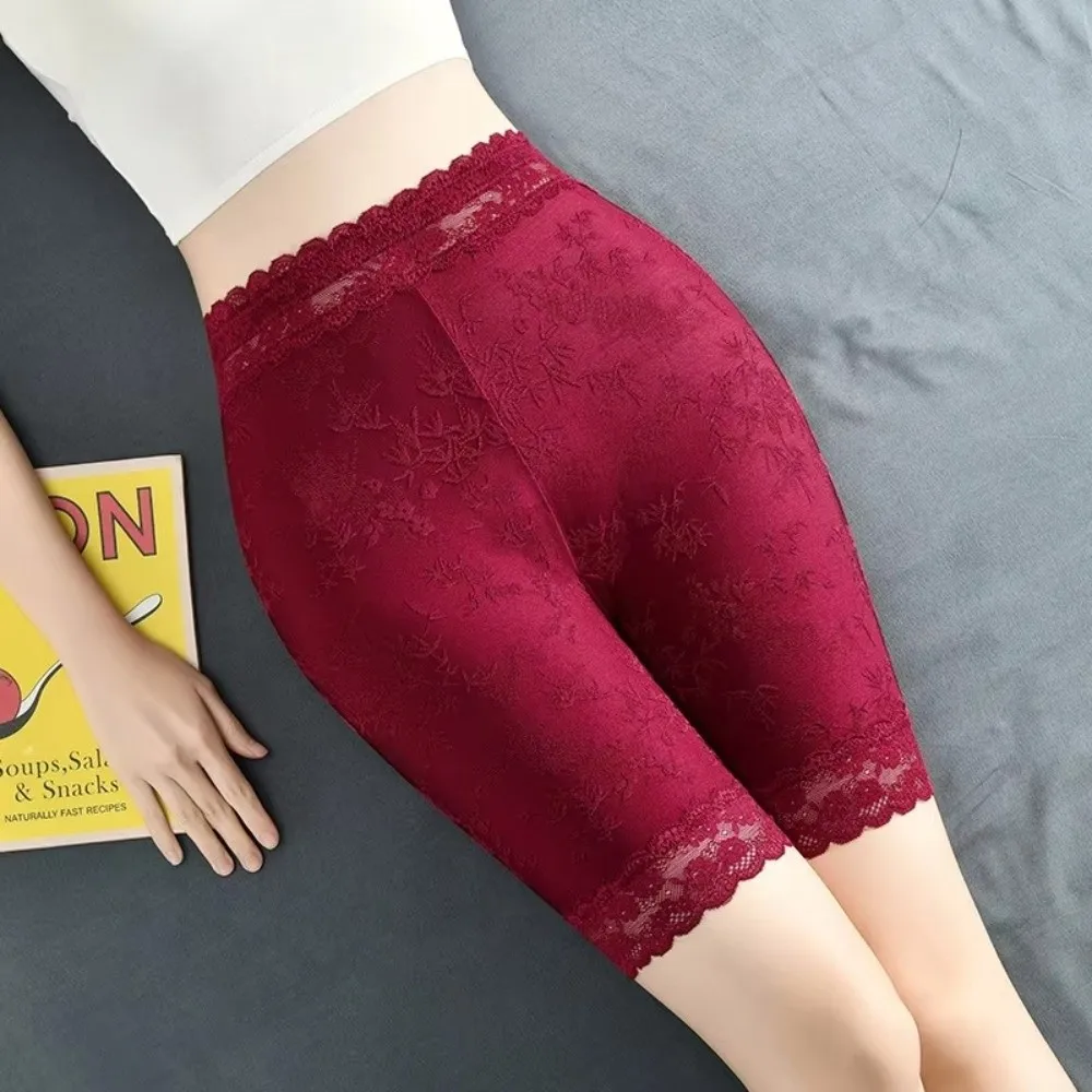 High Waist Safety Shorts Seamless Anti-Roll-Down Underdress Shorts Lace Layering Anti-Exposure Anti-Chafing Shorts Under Skirt