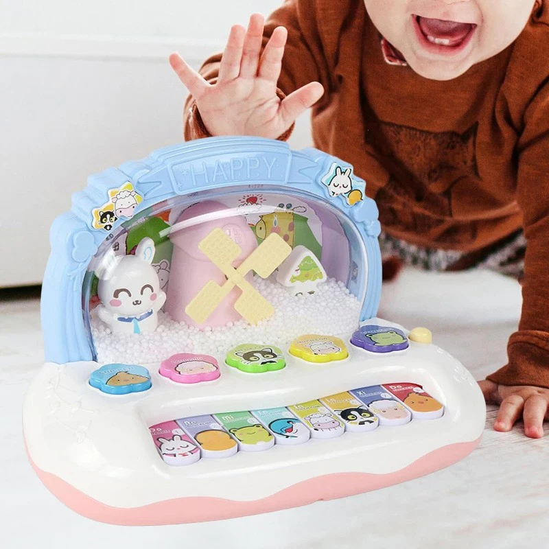 Baby Early Learning ของเล่นเปียโน Whack เกมหนูแฮมสเตอร์และเสียงสัตว์ 8 Scale มัลติฟังก์ชั่ดนตรีเปียโนอิเล็กทรอนิกส์ของเล่นเด็ก