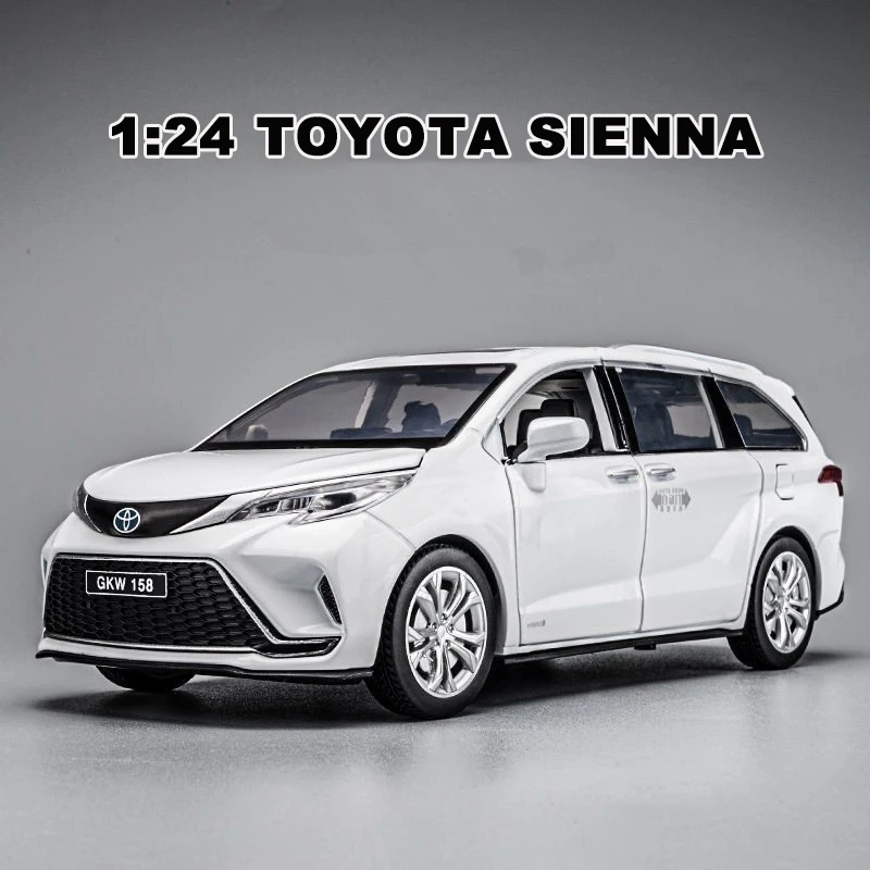 

1:24 Toyota Sienna MPV Alloy Car Model High Simulation Diecast Metal Commercial Car Vehicles Model Sound and Light Kids Toy Gift