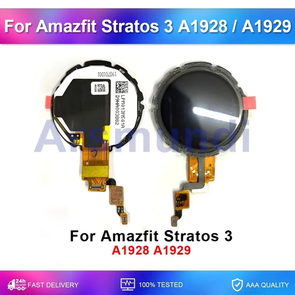 For Amazfit Stratos 3 A1928 A1929 LCD Display Touch Screen Digitizer Assembly Replacement Repair Parts With NFC