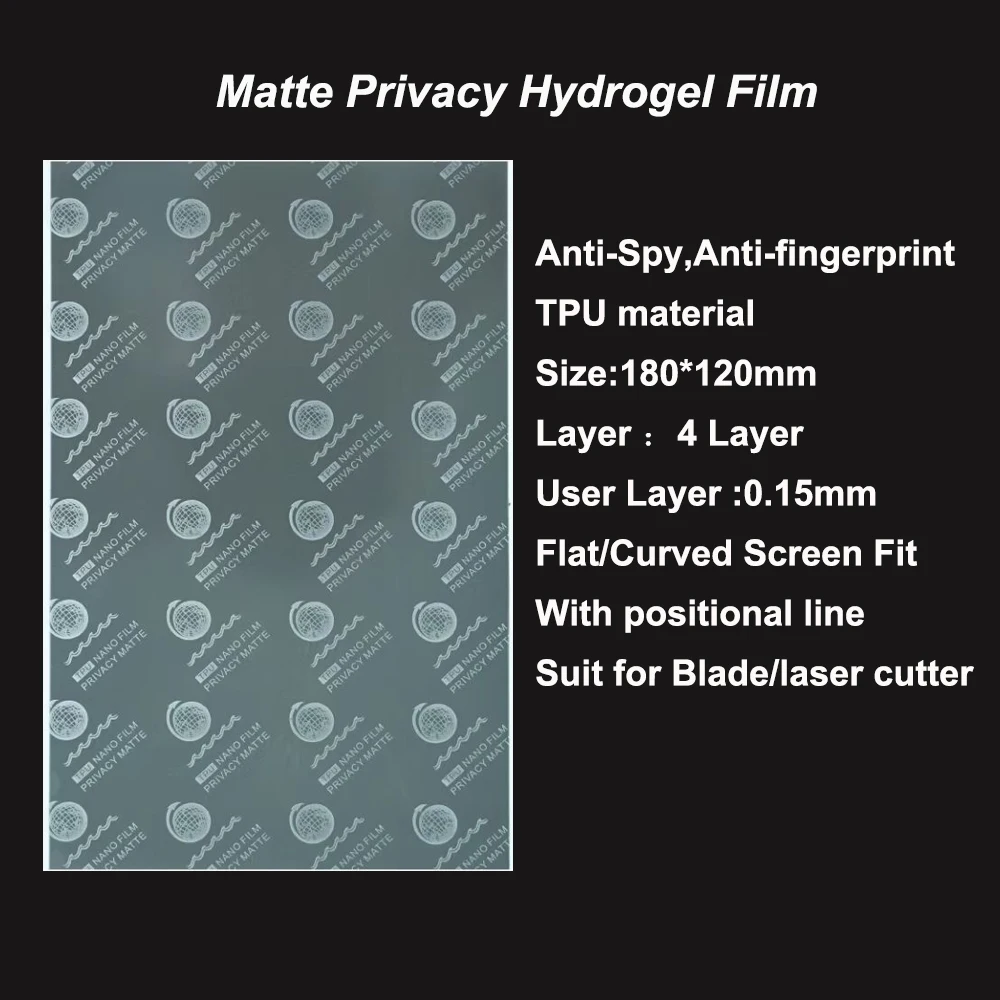 Fonlyu HD Matte TPU Privacy Hydrogel Film For Curved Mobile Phone Screen Protector Hydrolic Sheet Cutting Machine Cutter Plotter