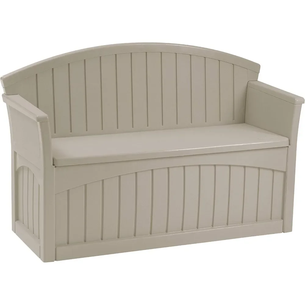 

Garden Patio Bench with Storage, Decorative Resin Outdoor Patio Bench, Storing Toys, Cushions for Deck, Patio, Garden, Backyard