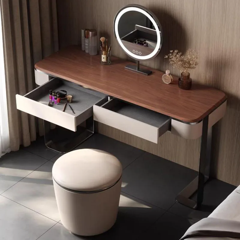 

Bedroom Makeup Dressing Table Luxury Women Drawer Cloth Dressing Table Organizer Lights European Home Furniture Accessories