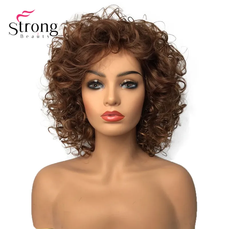 StrongBeauty Shotr Curly Natural Fluffy Hairstyles Hair Capless Wigs Women\'s Synthetic Hair Wig