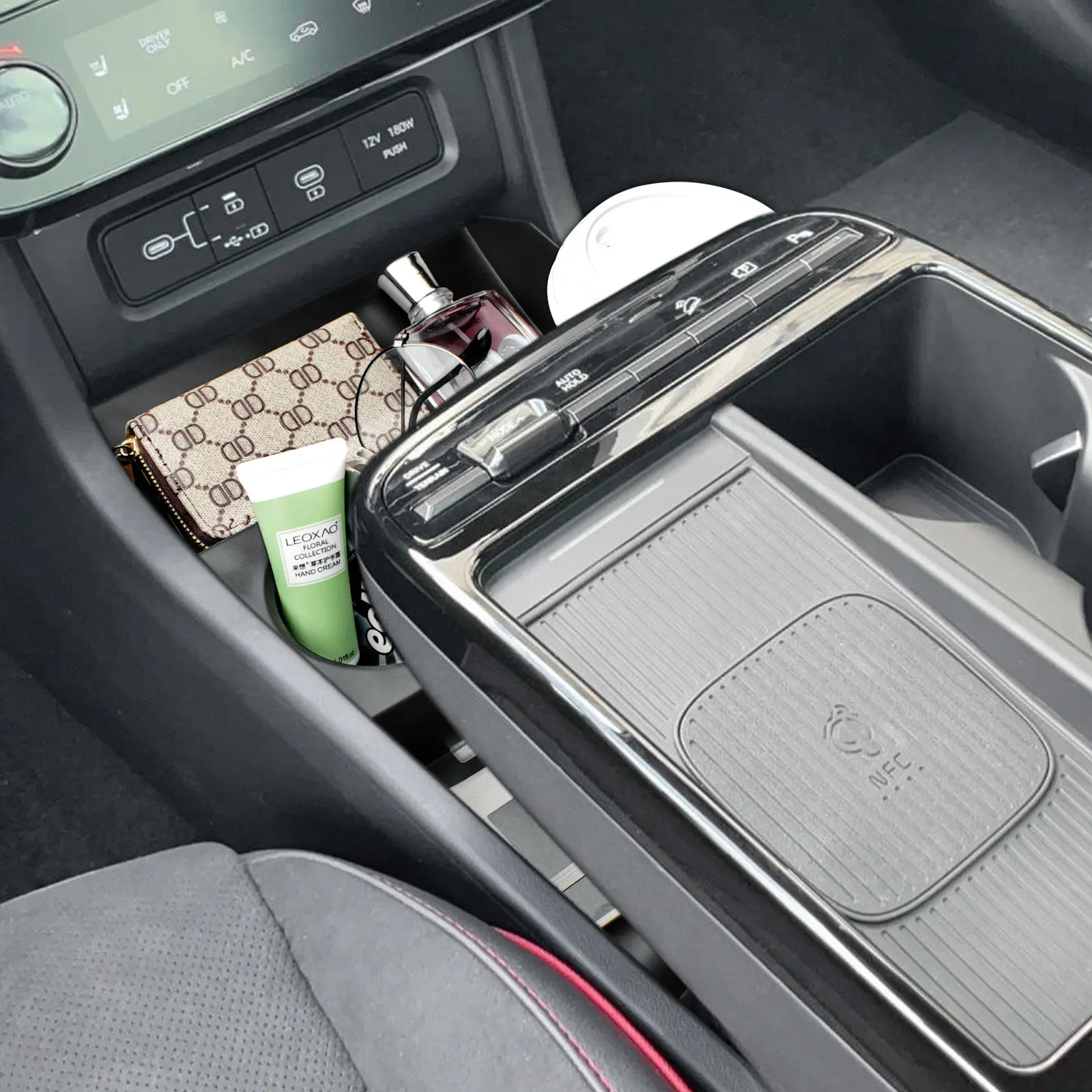 Center Console Lower Tray For 2025 Hyundai Tucson Limited Floor Center Console Lower Organizer ABS Accessories Car Storage Box
