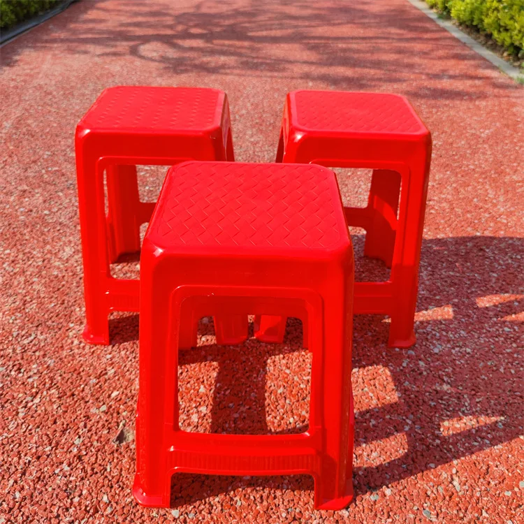 MK627-Household sgabello rosso in plastica