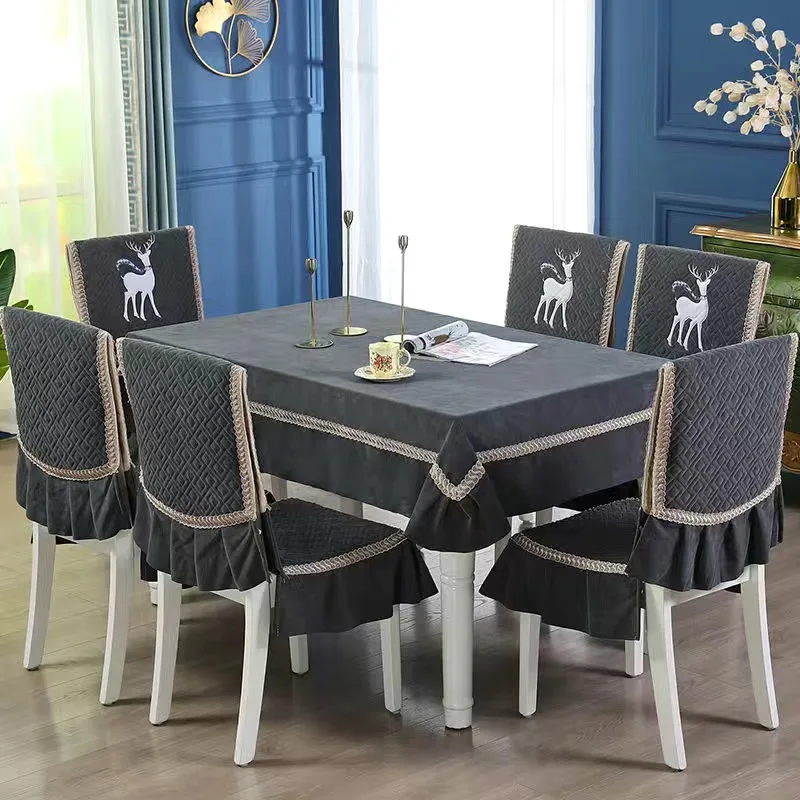 Promotion European Tablecloth Table Skirt Dining Room Chair Cover Wedding Chair Cover With Lace Seat Chairs For Kitchen Covers