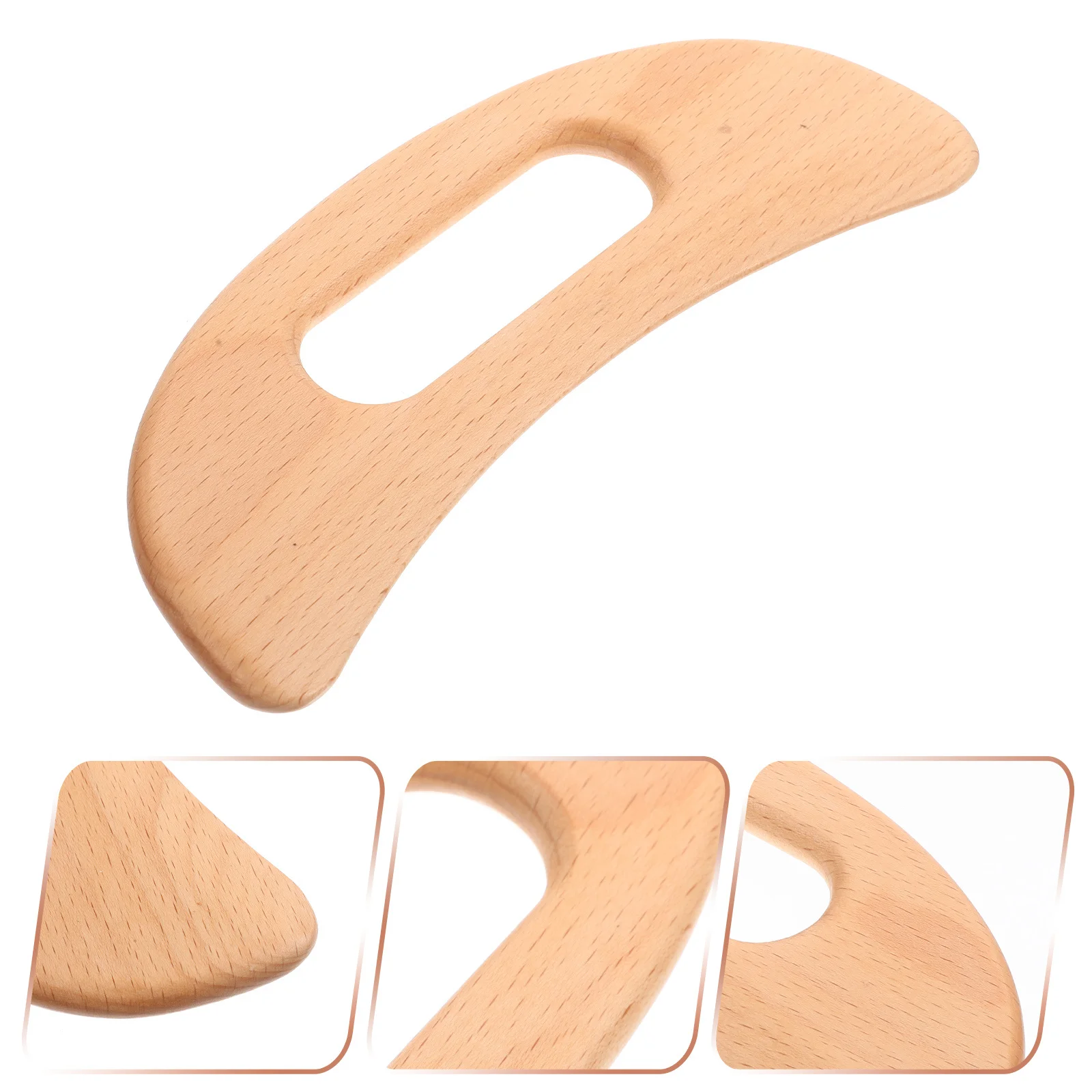 Maanvorm Gua Sha Board Houten Massageschraper Multifunctioneel Gezicht Hals Hand Voetverzorging Compact Herbruikbaar Slijtvast