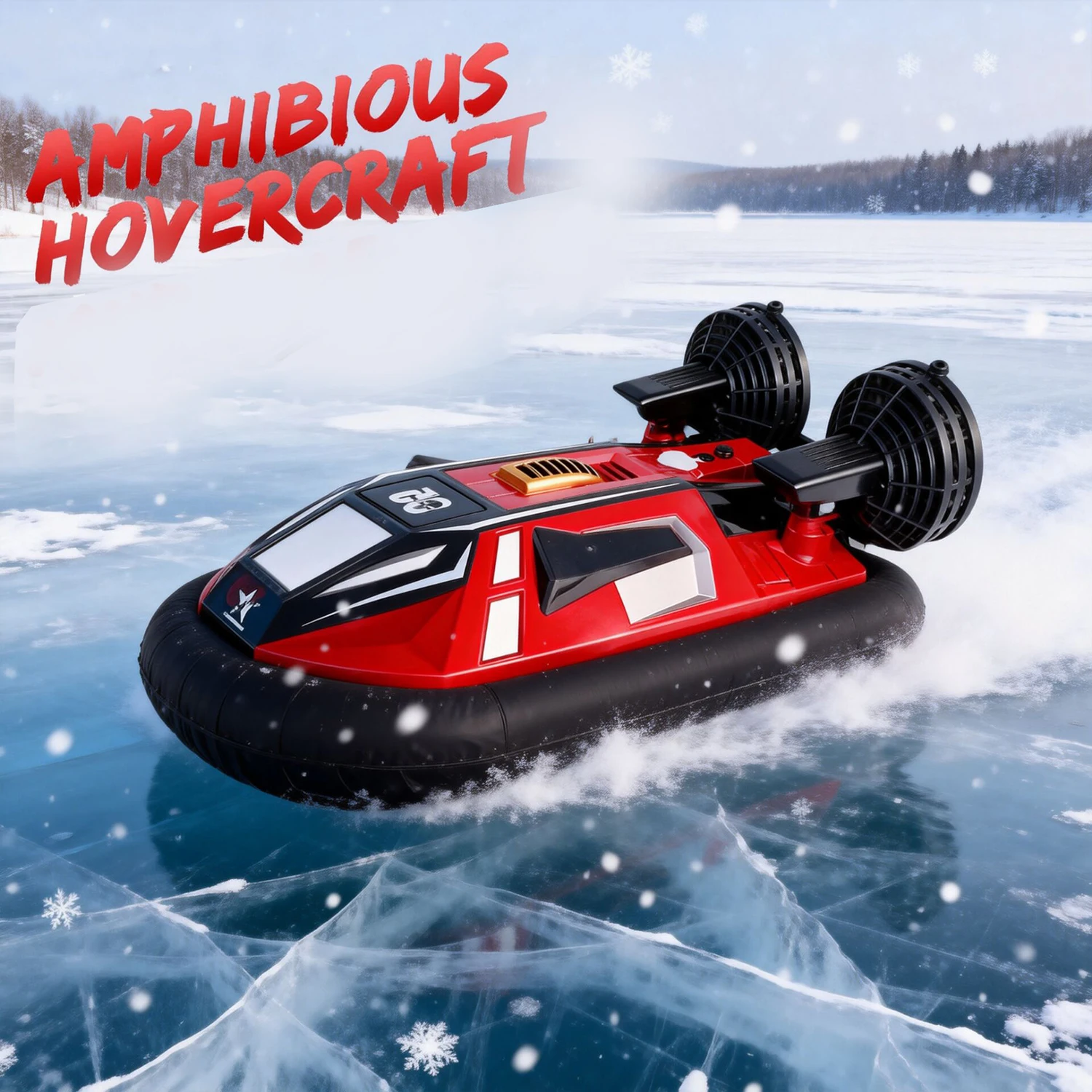 

Remote Control Boat Hovercraft for 14Y+ Boys Beginners RC Amphibious Watercraft 15km/h Walking on Ice-Land Pools Lake
