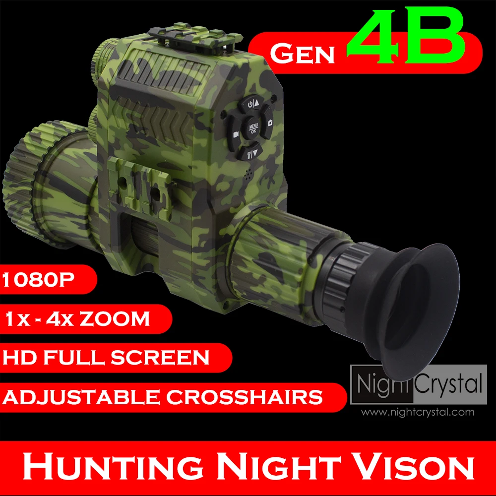 Megaorei 4B NK007 Plus 1080p HD Hunting Day Night Vision Digital Rifle Scope Monocular Optics Sight Attachment with 850nm IR