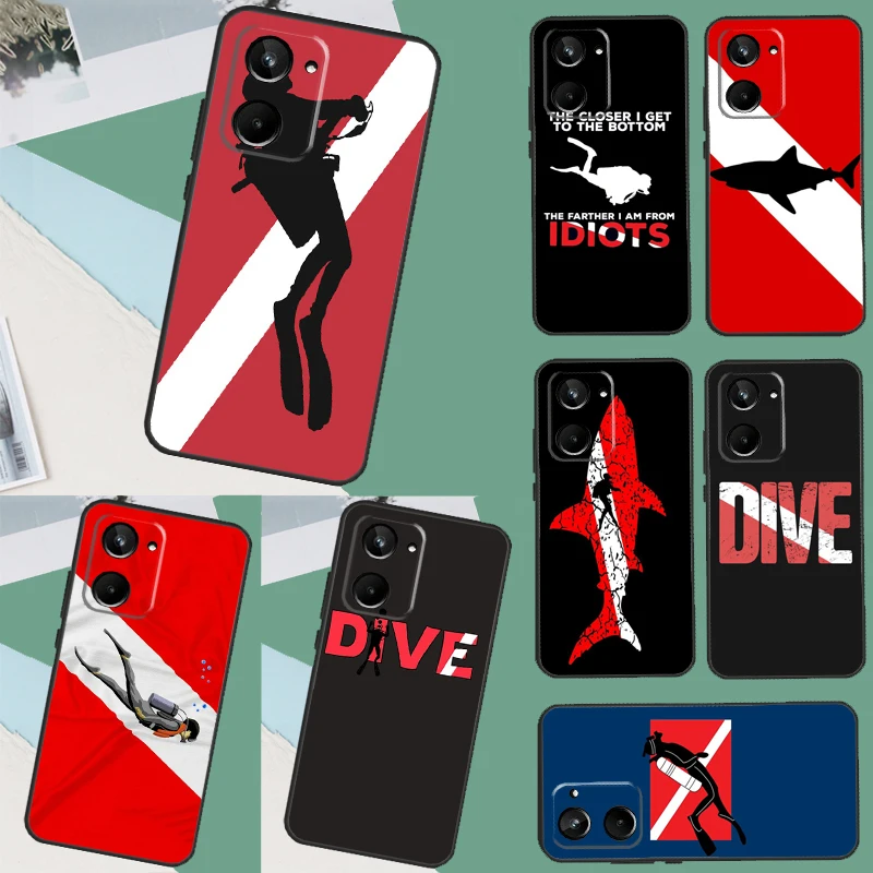 Dive Scuba Diver Shark Diving Case For Realme 11 Pro Plus 9 10 GT Neo 5 3 2 T C11 C15 C25s C21Y C30 C31 C33 C35 C53 C55