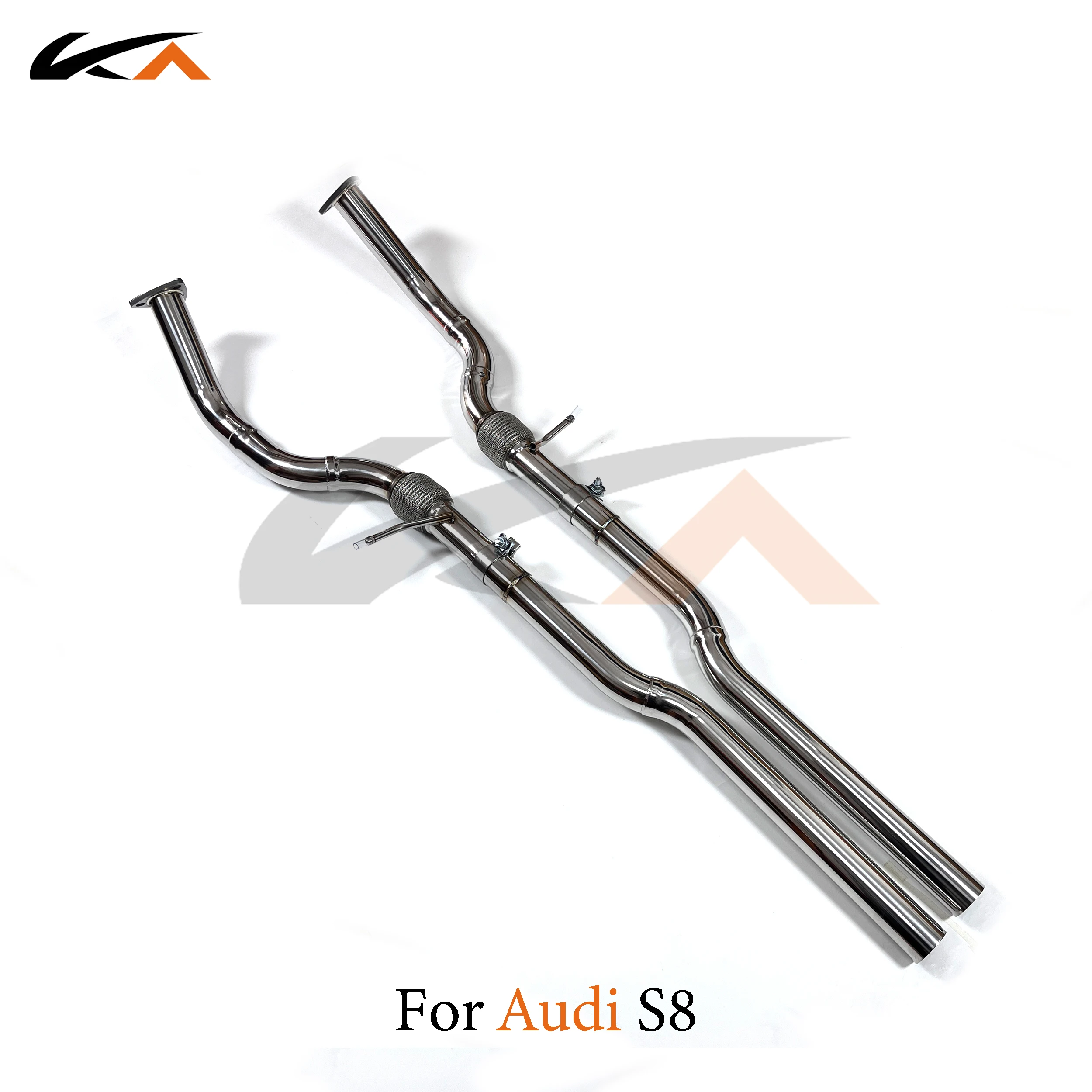 

KA Tuning exhaust system stainless steel front pipe for Audi S8 4.0t front tube with bellows