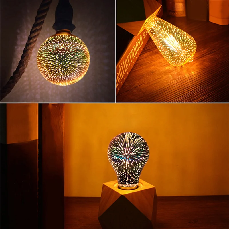 2X LED Infinity 3D  Effect LED Bulb LED Light Bulb Decoration Lamp 85-265V E27 Holiday Lights,A60-AT30