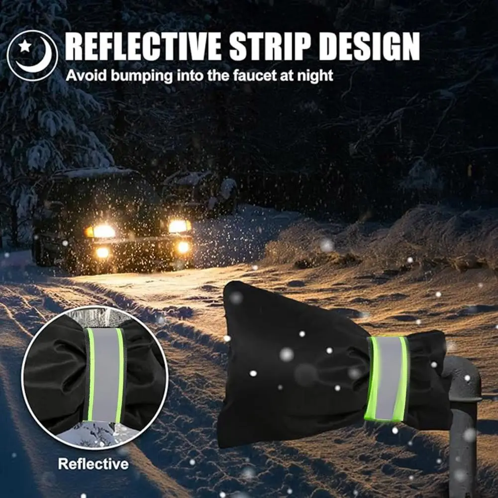 

1/2 шт. чехлы для уличных смесителей со светоотражающей полосой, водонепроницаемая теплоизоляция, простые в установке защитные чехлы для смесителей