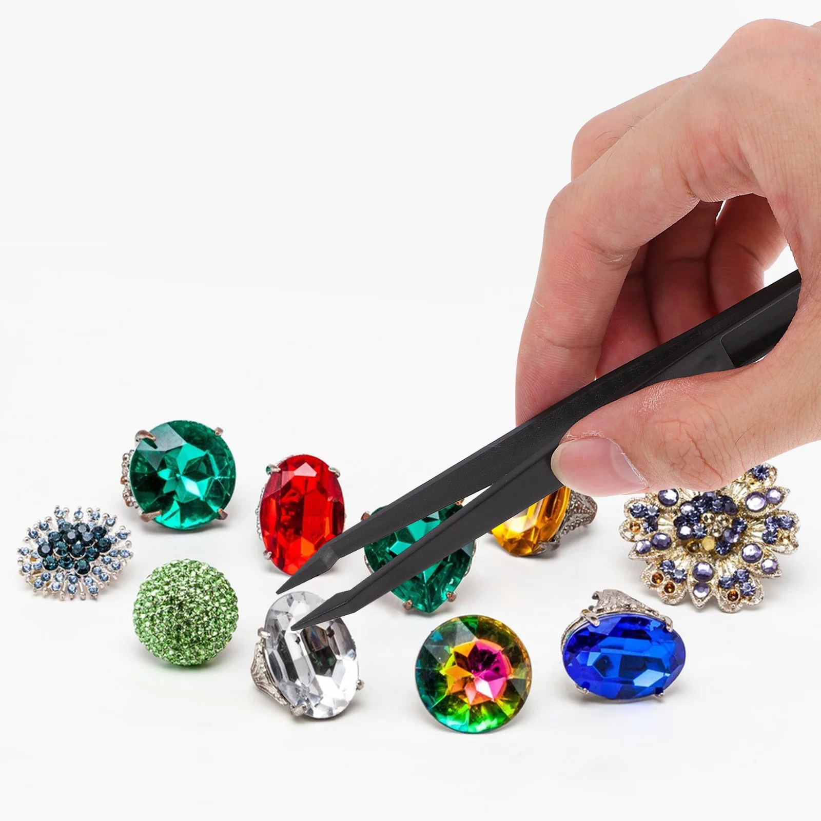 

10Pcs Plastic Tweezers Precision Pointed Tips Crafts Jewelry Making Electronics Ergonomic Handle Small Craft Tweezers