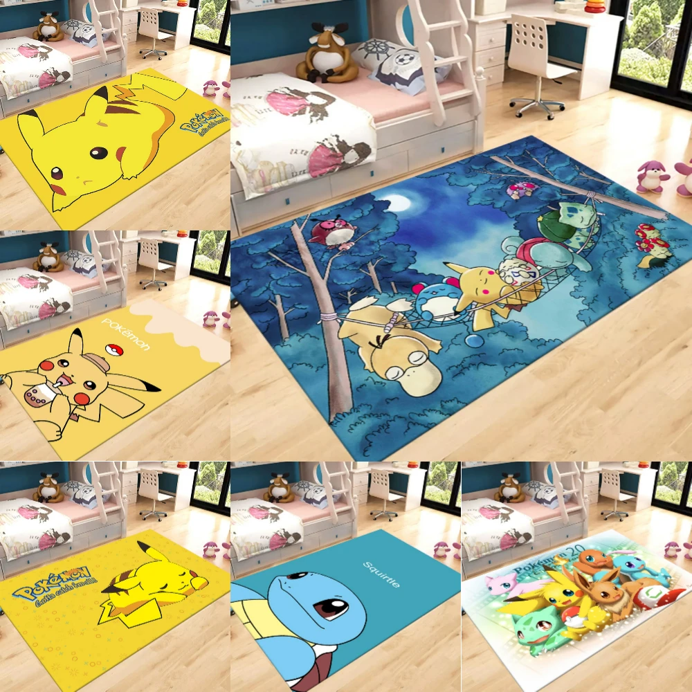 

MINISO Pikachu Themed Playful Rug Kids Bedroom Mat Living Room Decor Cute Gift for Pokemon Fans and Children Christmas Gifts