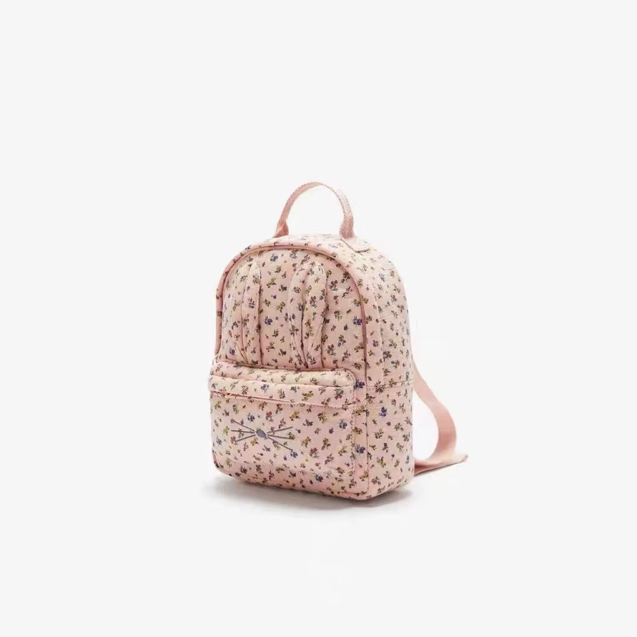 Sac à dos rose à fleurs, cartable pour enfants en bas âge, Mini sac à bandoulière Double, joli petit sac à dos pour bébés filles