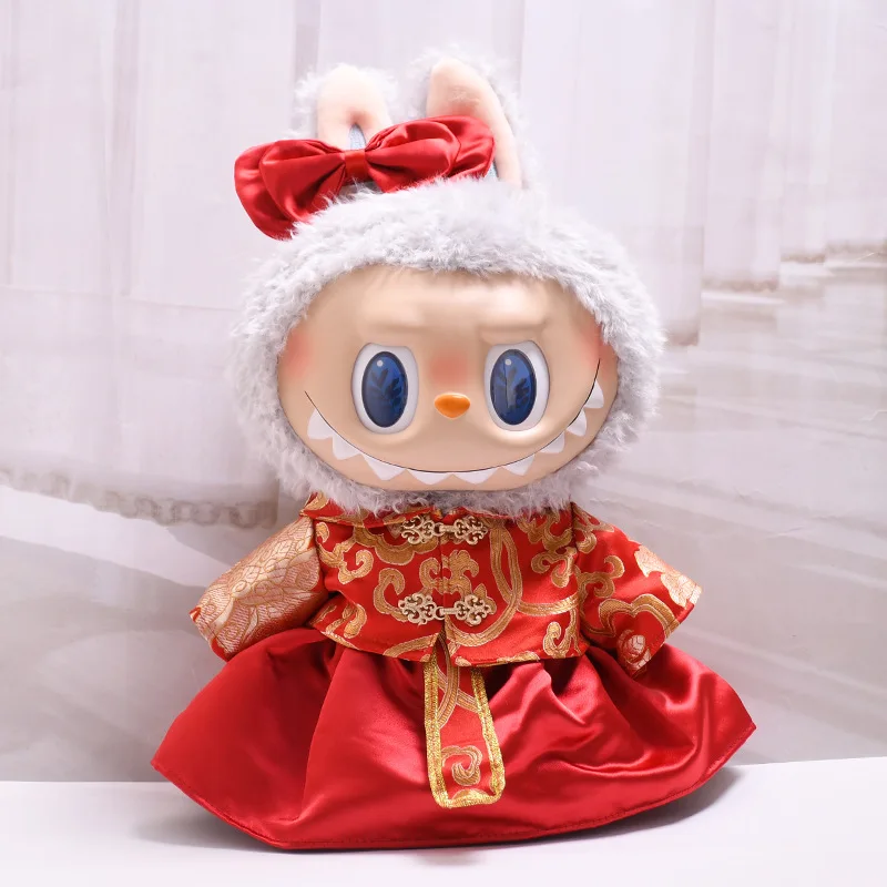 

Новогодний костюм в стиле Тан для куклы Лабубу 38 см, модный праздничный комплект одежды, сменные аксессуары