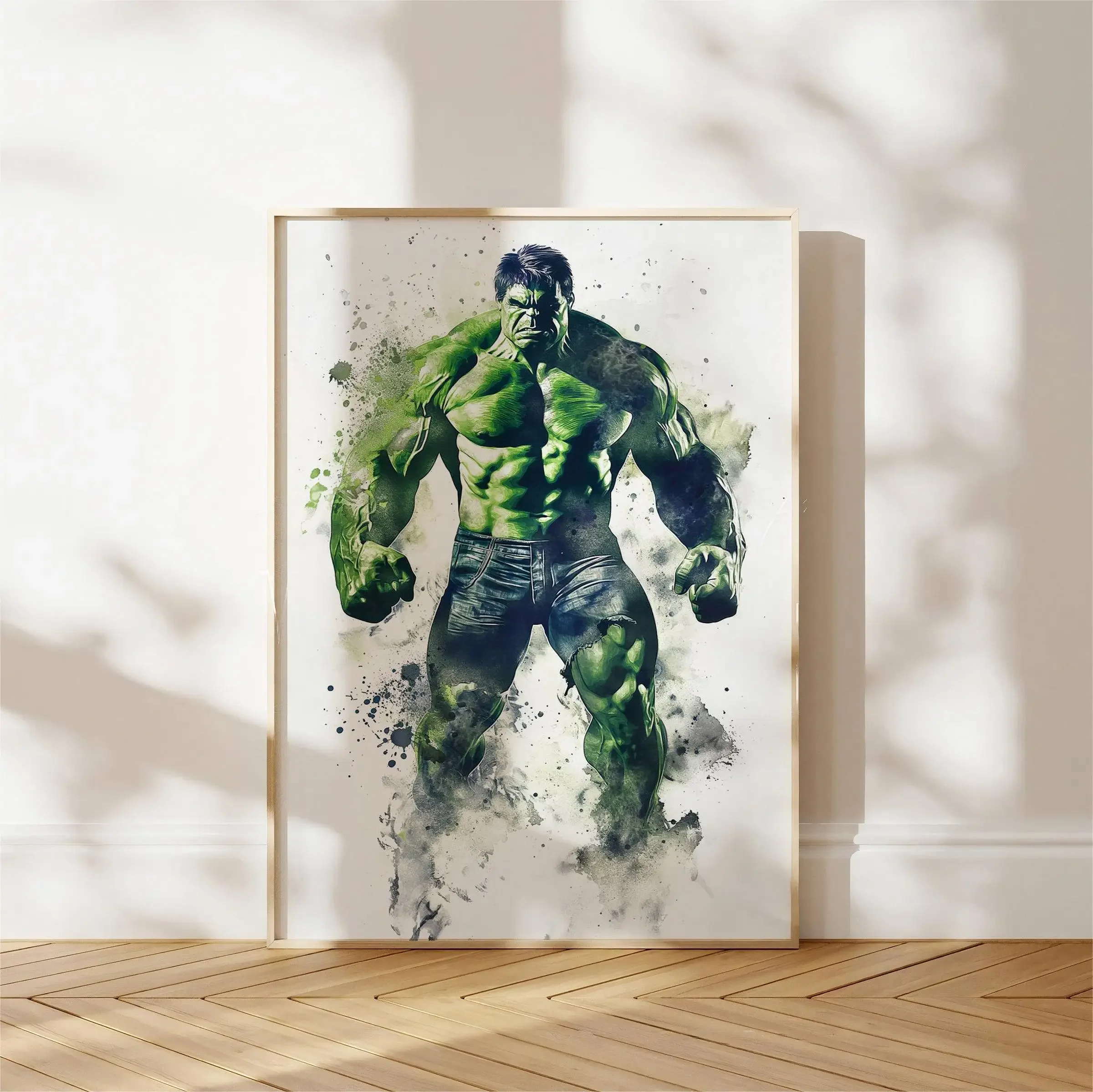 1 Stück rahmenlose Aquarell-Tropfkunst-Superhelden-Drucke, Poster, Spider-Man, Iron Man, Leinwandgemälde, Marvel-Wandkunst für Kinderzimmer