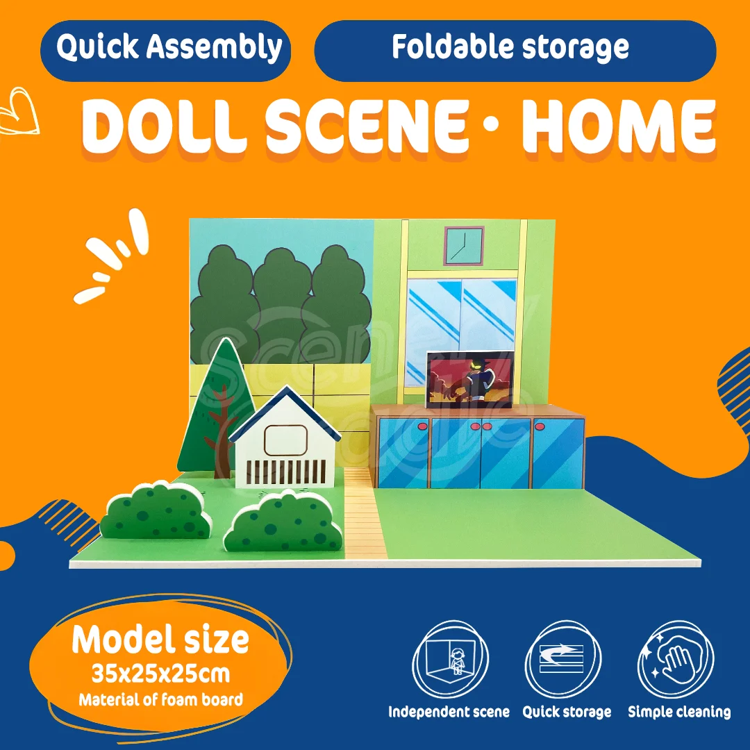 

Assembly model of miniature scene background board, used to display dolls,actions, vehicles, characters, PVC background materia